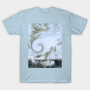 Blue stone texture pastel swirl T-Shirt